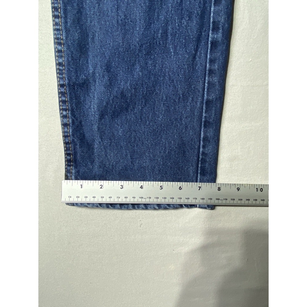 Levis 505 Jeans Mens 32x32 Regular Fit Straight Leg Blue Denim Distressed - Picture 2 of 14